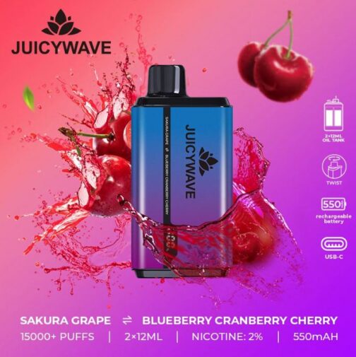 Juicy Wave 15k - Sakura Grape - Blueberry Cranberry Cherry