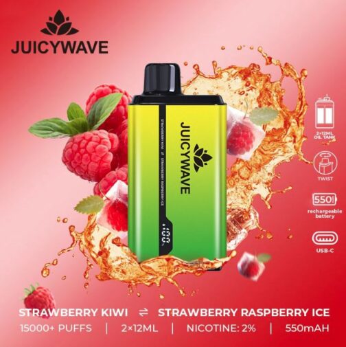 Juicy Wave 15k - Strawberry Kiwi - Strawberry Raspberry Ice